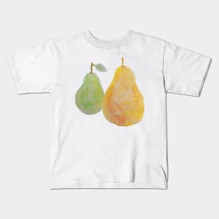 watercolour yellow and green pear watercolor pears food healthy fruits yummy Kids T-Shirt